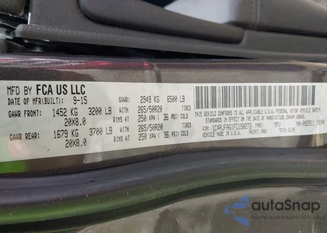 2015 Jeep Grand Cherokee Laredo from USA, damaged, VIN 1C4RJFAG1FC150273